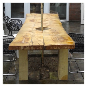 massief eiken boomtafel